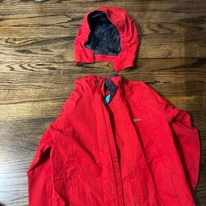 Bright Red Kids Raincoat with Detachable Hood